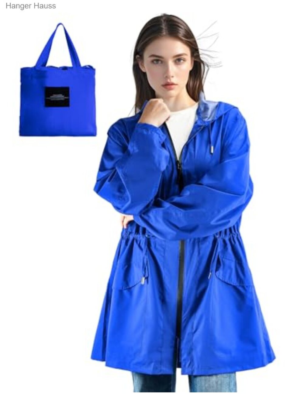 Women Waterproof Raincoat Hooded Lightweight Rain Jacket Windbreaker